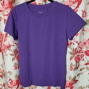 Elesemo Women's Vibrant Purple Short Sleeve Tee Large
